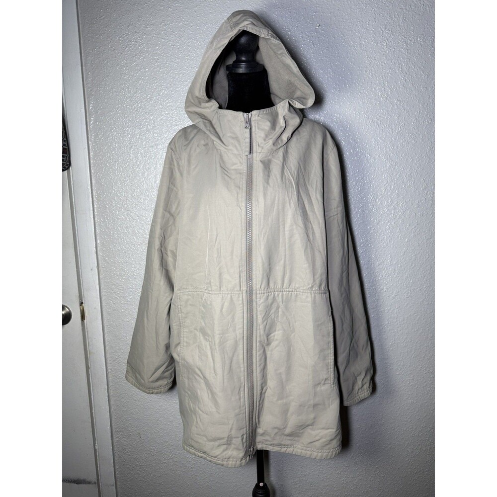 Eileen Fisher Women Full Zip Hooded Jacket Tan/beige Fall size xl